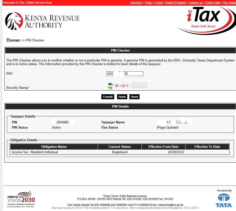 Checking Kra Pin Kra Pin Verification Online In Kenya