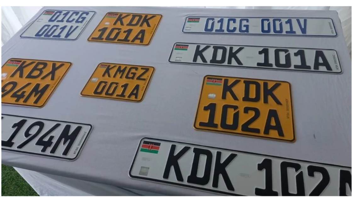 types of car number plates in Kenya